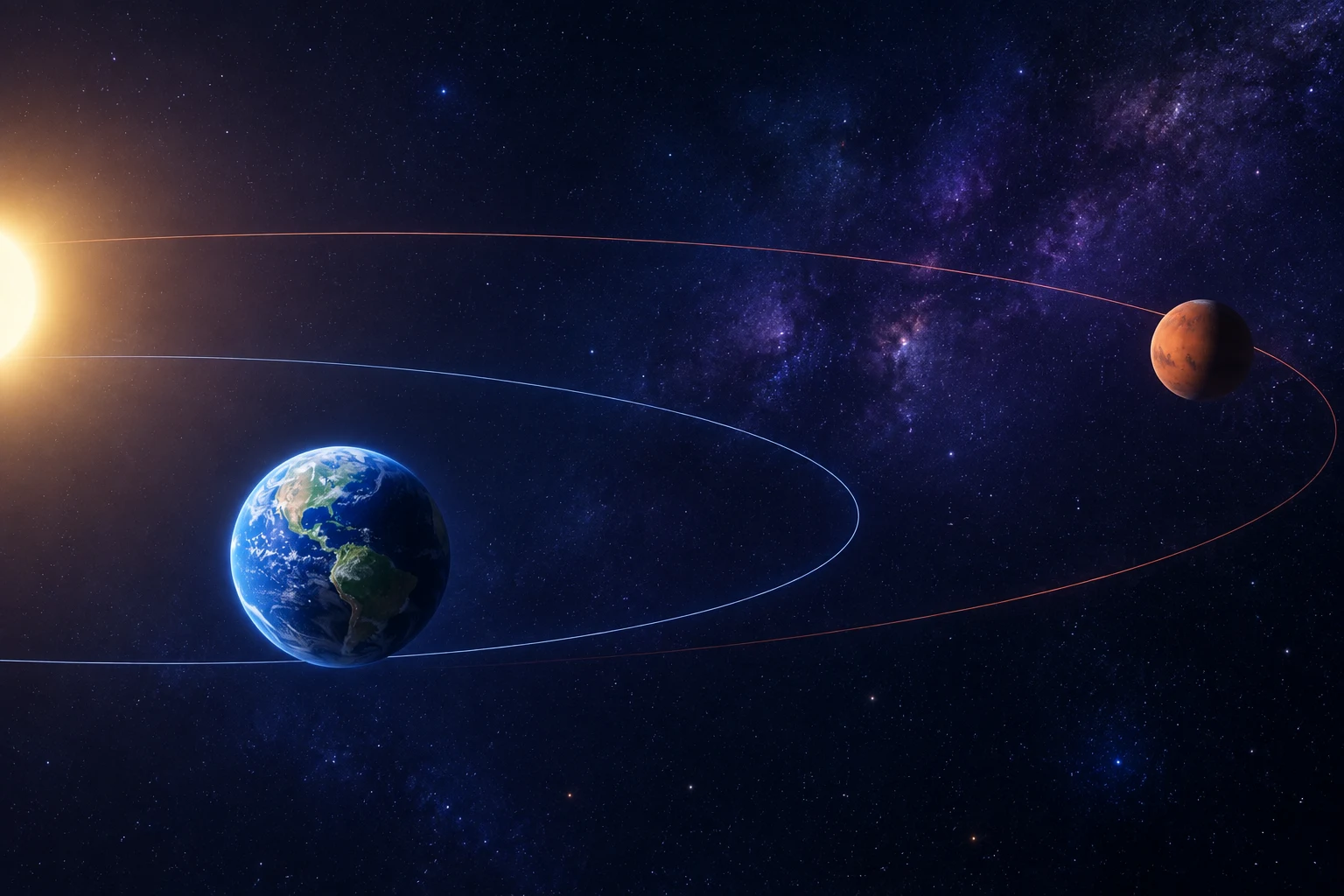 AI illustration for How Far Is Mars From Earth, Really?